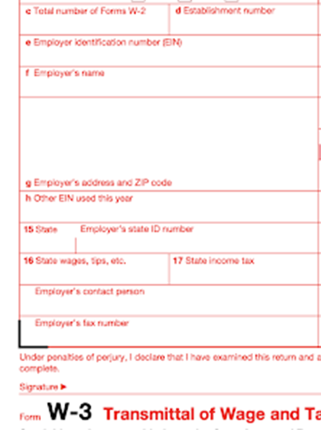 Form W3 Employer Info