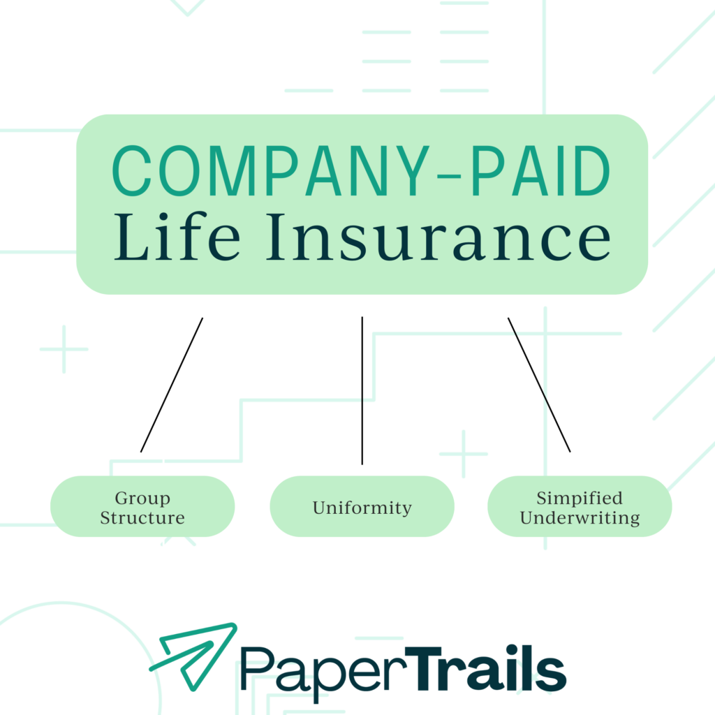 graphic of company paid life insurance details