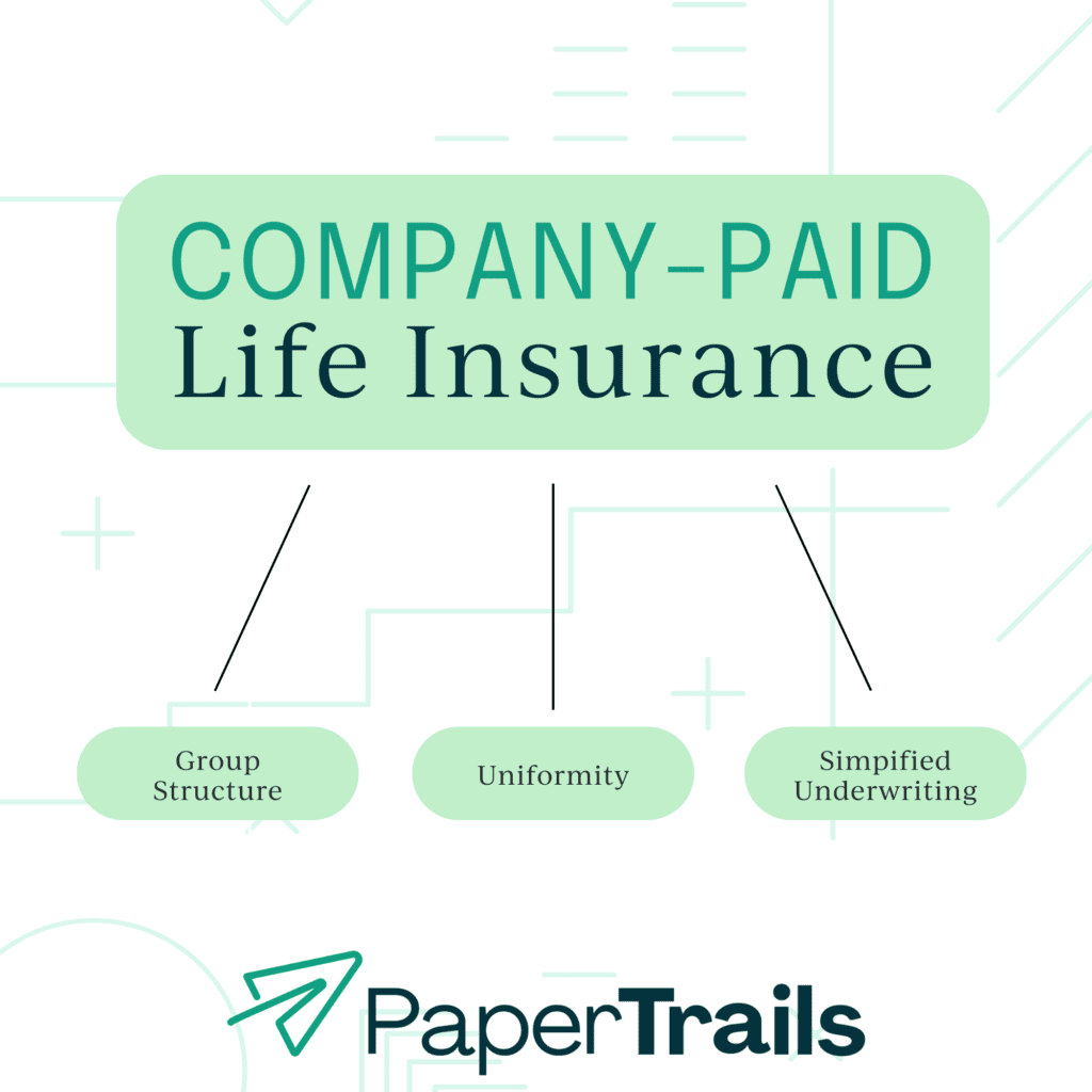 graphic of company paid life insurance details